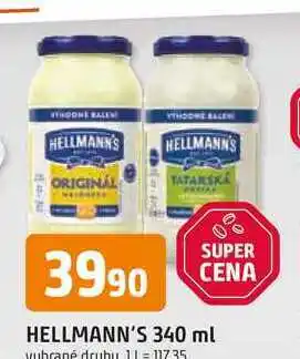 Trefa Hellmann's tatarská omáčka, majonéza 340ml, vybrané druhy nabídka