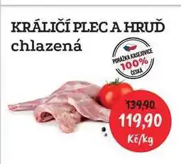 RABBIT řeznictví KRÁLIČÍ PLEC A HRUĎ chlazená nabídka