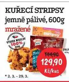 RABBIT řeznictví KUŘECÍ STRIPSY jemně pálivé, 600g mražené nabídka