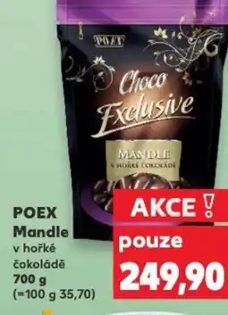 Kaufland POEX Mandle v hořké čokoládě nabídka