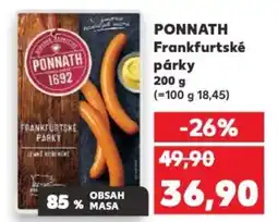 Kaufland PONNATH Frankfurtské párky nabídka