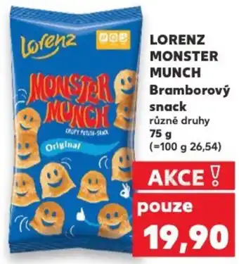 Kaufland LORENZ MONSTER MUNCH Bramborový snack nabídka