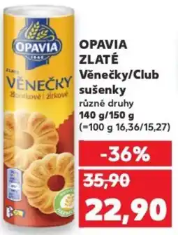 Kaufland OPAVIA ZLATÉ Věnečky/Club sušenky nabídka