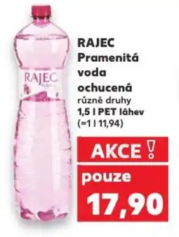 Kaufland RAJEC Pramenitá voda ochucená nabídka