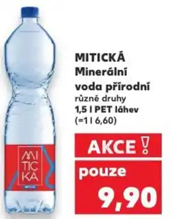 Kaufland MITICKÁ Minerální voda přírodní nabídka