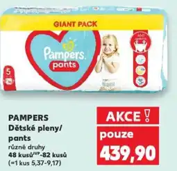 Kaufland PAMPERS Dětské pleny/ pants nabídka