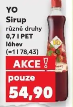 Kaufland YO Sirup nabídka