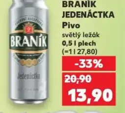 Kaufland BRANÍK JEDENÁCTKA Pivo nabídka