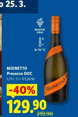 Lidl MIONETTO Prosecco DOC nabídka