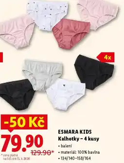 Lidl ESMARA KIDS Kalhotky -4 kusy nabídka