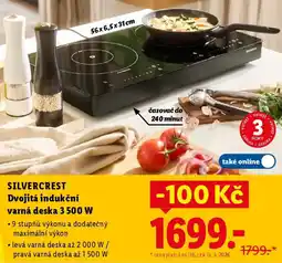 Lidl SILVERCREST Dvojitá indukční varná deska 3500 W nabídka