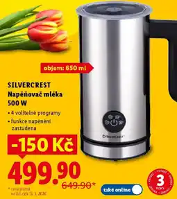 Lidl SILVERCREST Napěňovač mléka nabídka