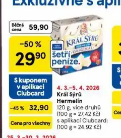 Tesco Král sýrů hermelín nabídka
