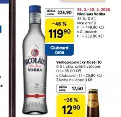 Tesco Nicolaus vodka nabídka