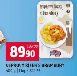 Terno Vepřový řízek s brambory nabídka