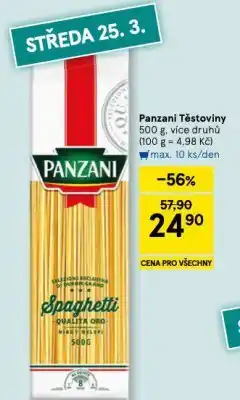 Tesco Panzani těstoviny nabídka