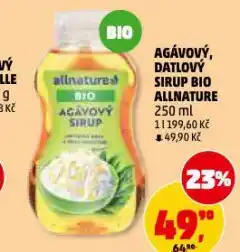 Penny Market Agávový sirup bio allnature nabídka
