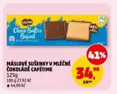 Penny Market Máslové sušenky v mléčné čokoládě café time nabídka