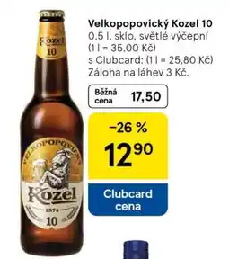 Tesco Velkopopovický Kozel 10 nabídka