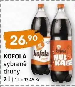 Terno Kofola, vybrané druhy nabídka