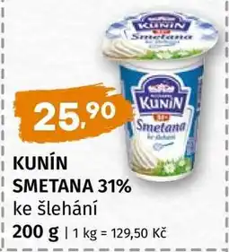 Terno KUNÍN SMETANA 31% ke šlehání nabídka