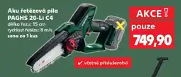 Kaufland Aku řetězová pila PAGHS 20-Li C4 nabídka