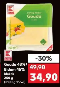 Kaufland Gouda 48%/Eidam 45% bloček nabídka