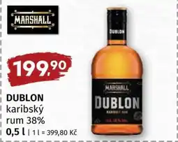 Terno Dublon karibský rum 38% nabídka