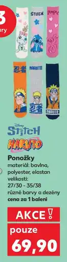 Kaufland Ponožky Stitch a Naruto nabídka
