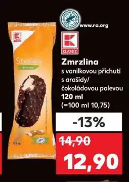 Kaufland Zmrzlina s vanilkovou příchutí s arašídy/čokoládovou polevou nabídka