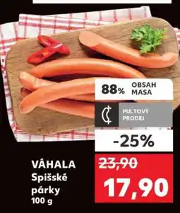 Kaufland VÁHALA Spišské párky 100 g nabídka