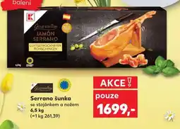 Kaufland Serrano šunka se stojánkem a nožem nabídka
