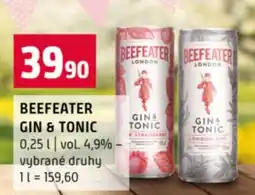 Terno Beefeater gin & tonic nabídka