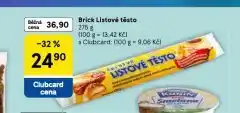 Tesco Brick listové těsto nabídka