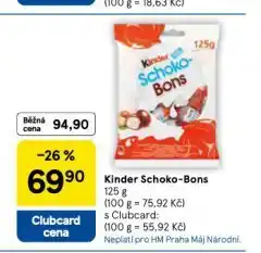 Tesco Kinder schoko-bons nabídka