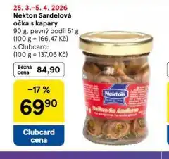 Tesco Nekton sardelová očka s kapary nabídka