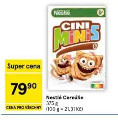 Tesco Nestlé cereálie nabídka