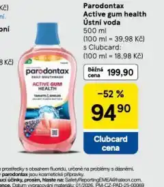 Tesco Parodontax active gum health ústní voda nabídka