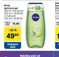 Tesco Nivea sprchový gel nabídka