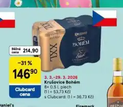 Tesco Pivo krušovice bohém nabídka