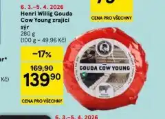Tesco Henri willig gouda cow young zrající sýr nabídka