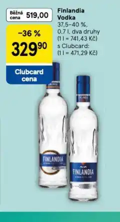 Tesco Finlandia vodka nabídka
