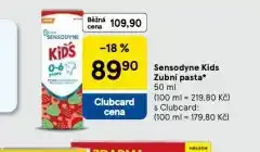 Tesco Sensodyne kids zubní pasta nabídka