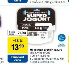 Tesco Milko high protein jogurt nabídka