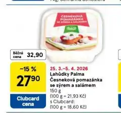 Tesco Česneková pomazánka se sýrem a salámem nabídka