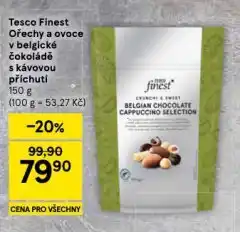 Tesco Tesco finest ořechy a ovoce v belgické čokoládě s kávovou příchutí nabídka