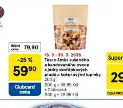 Tesco Tesco směs sušeného a kandovaného ovoce s jádry skořápkových plodů a kokosovými lupínky nabídka
