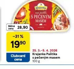 Tesco Krajanka paštika s pečeným masem nabídka