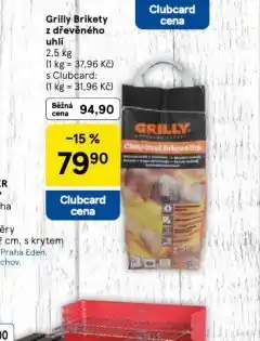 Tesco Grilly brikety z dřevěnéhi uhlí nabídka
