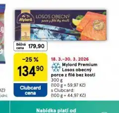 Tesco Mylord premium losos obecný porce filé bez kostí nabídka